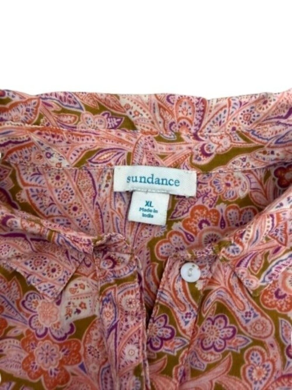 Sundance Poppy Bloom Oversized Long Sleeve Popover Top Shirt Saize XL - Picture 5 of 11